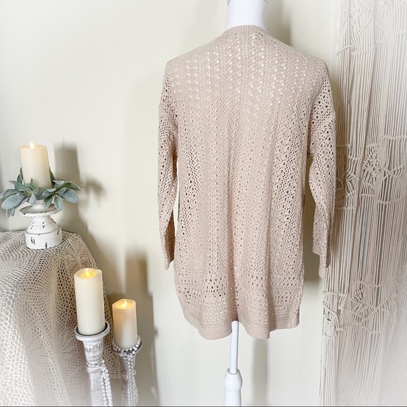 NWT Andrea Jovine Cream Beige Crochet Jacket - Picture 3 of 11